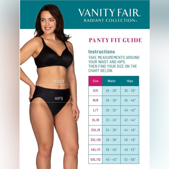 NWT Vanity Fair Radiant Collection 3 pack Undershapera in Pink White & Tan 5XL - Picture 6 of 9